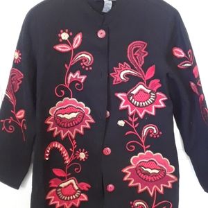 Indigo Moon embroidery coat